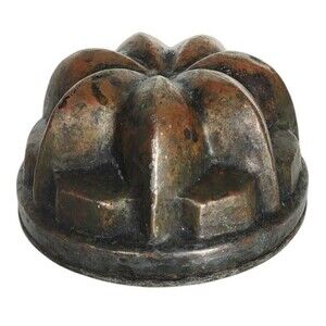 Antique Victorian Lined Copper Pudding Jelly Bundt Cake Mold Hammered Mould